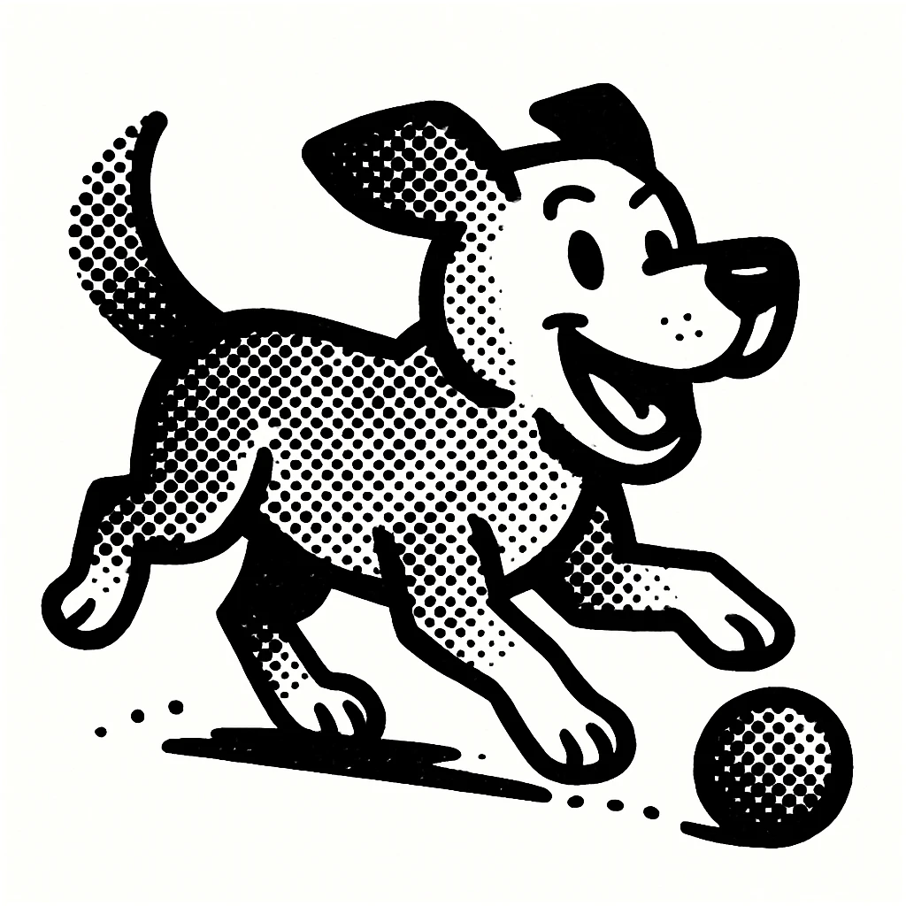 happy dog running after ball emoji