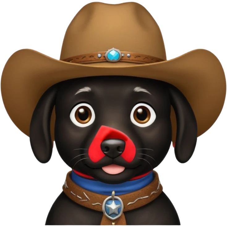 Black lab wearing cowboy hat  emoji