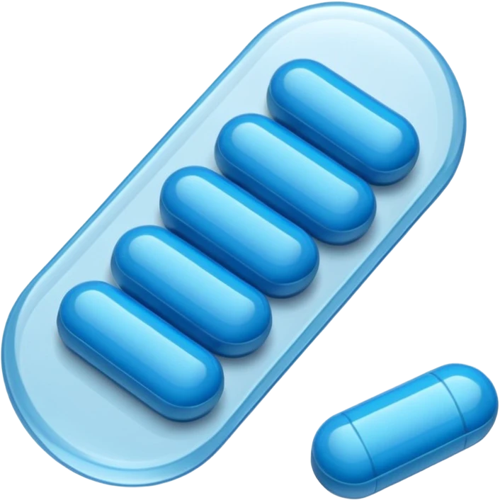 blister pack and blue medicines emoji