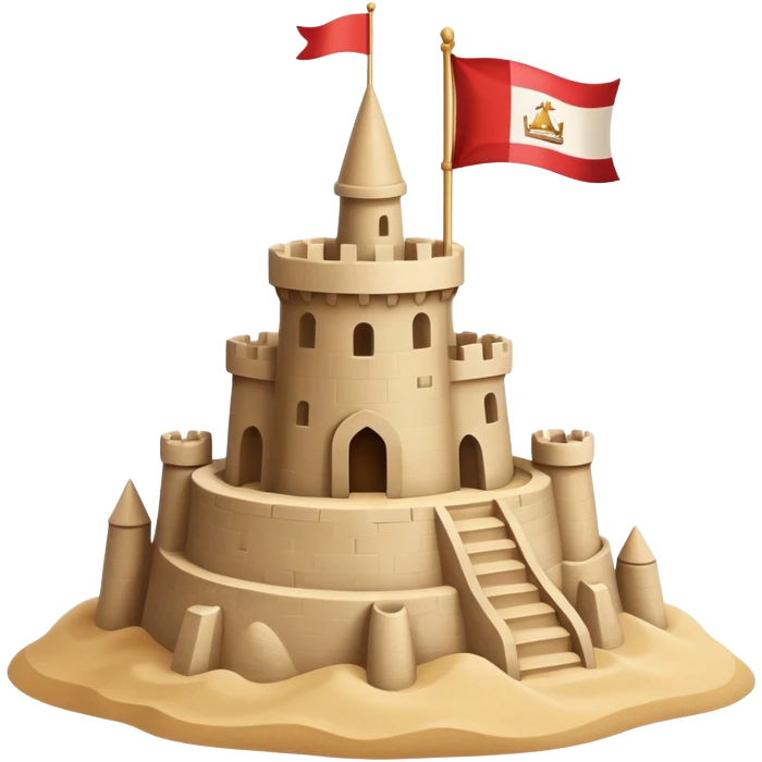 sandcastle with a small flag on top emoji