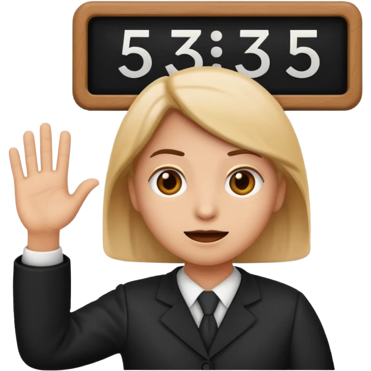 a jury member emoji holding a scoreboard with the number 5 over their head, simple, expressive emoji