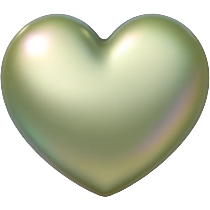 Pale olive Pearl heart  emoji