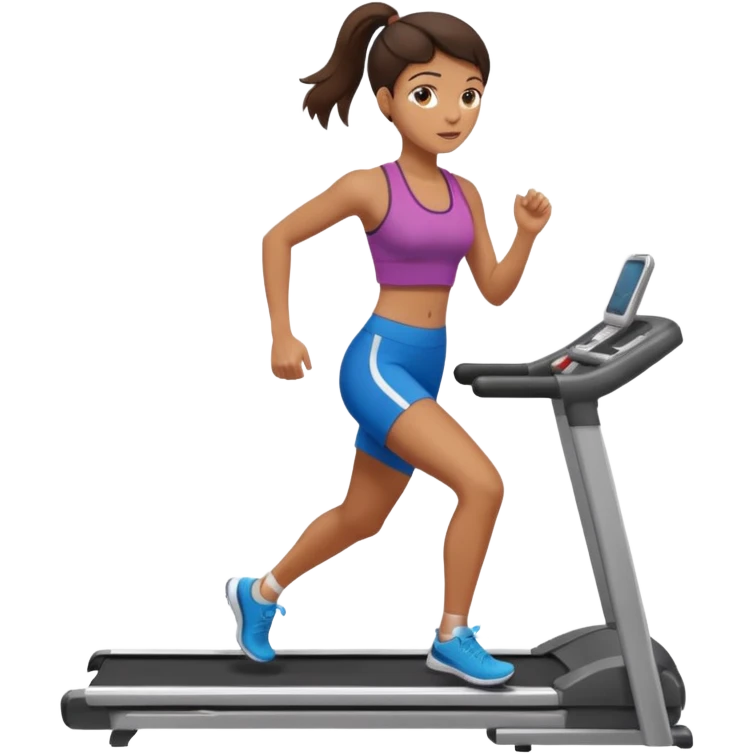 Gym brunette girl tan treadmill emoji