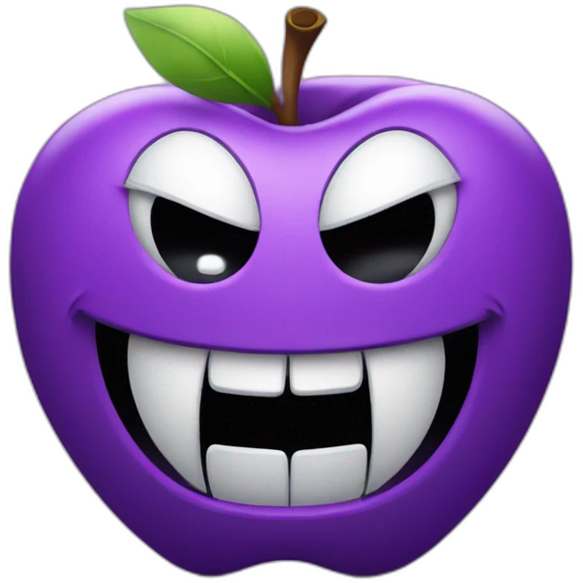 apple emoji purple demon laughing with tears emoji