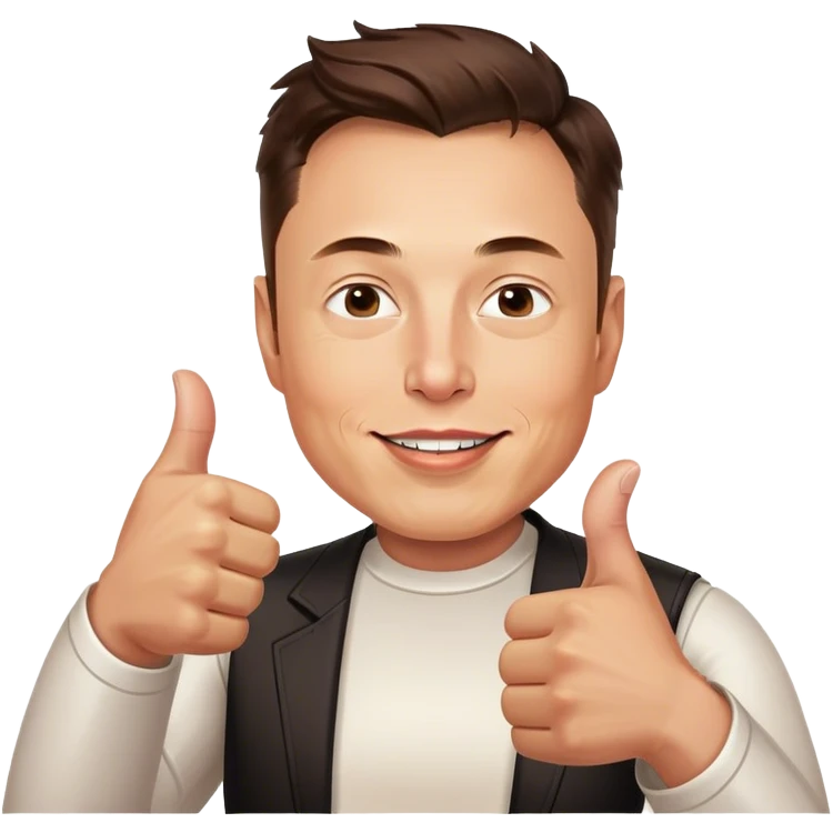 Elon musk photorealistic thumb up emoji