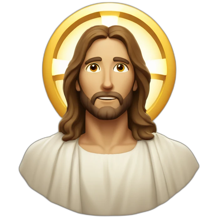 Jesus christ face with halo emoji