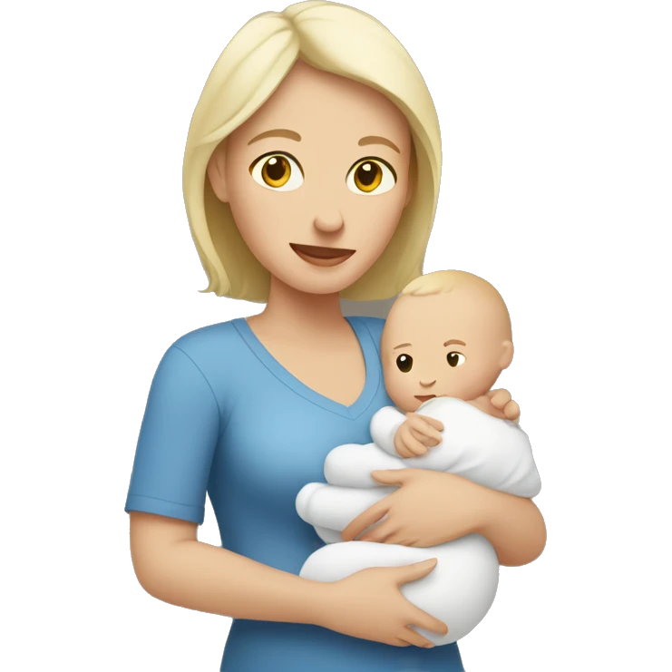 white mom holding little white baby emoji