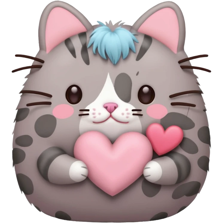red heart pusheen emoji