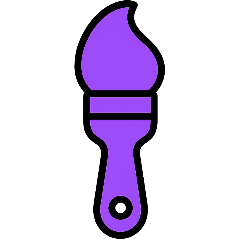 purple paintbrush, modern, minimal, no text emoji