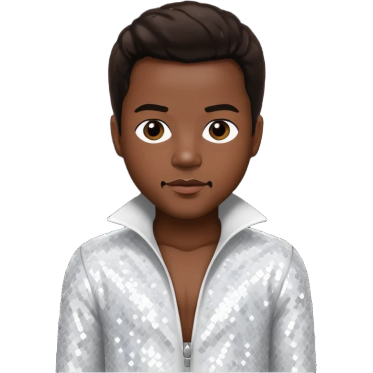 Ricky Bell from New Edition with dark brown hair, white sequin outfit emoji