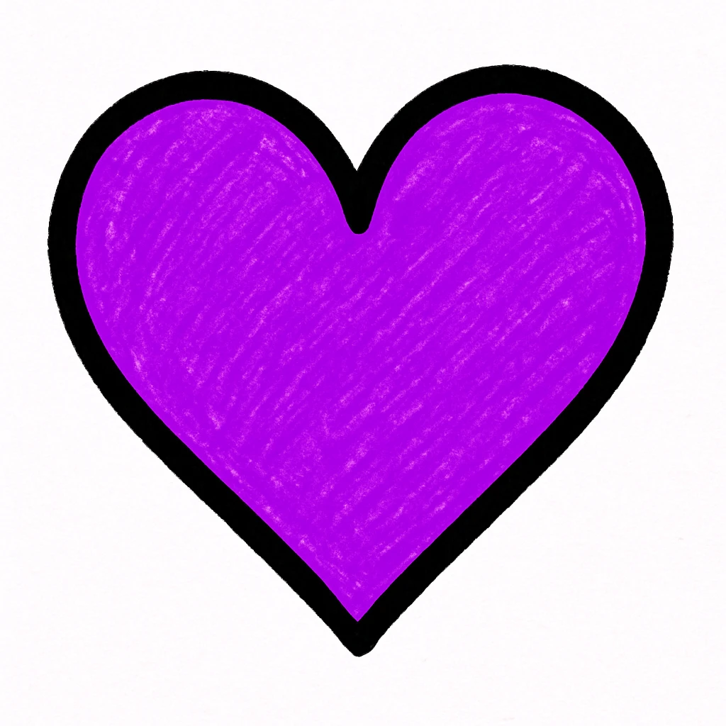 purple heart, vibrant, no text emoji