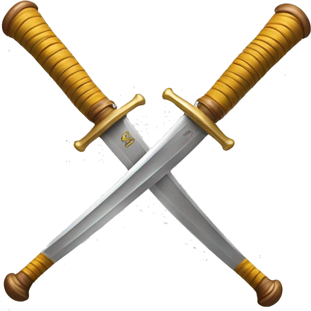 baseball team logo - the "Istanbul Scimitars" (team colours are yellow, light brown and silver) and a scimitar is a type of sword/knife emoji