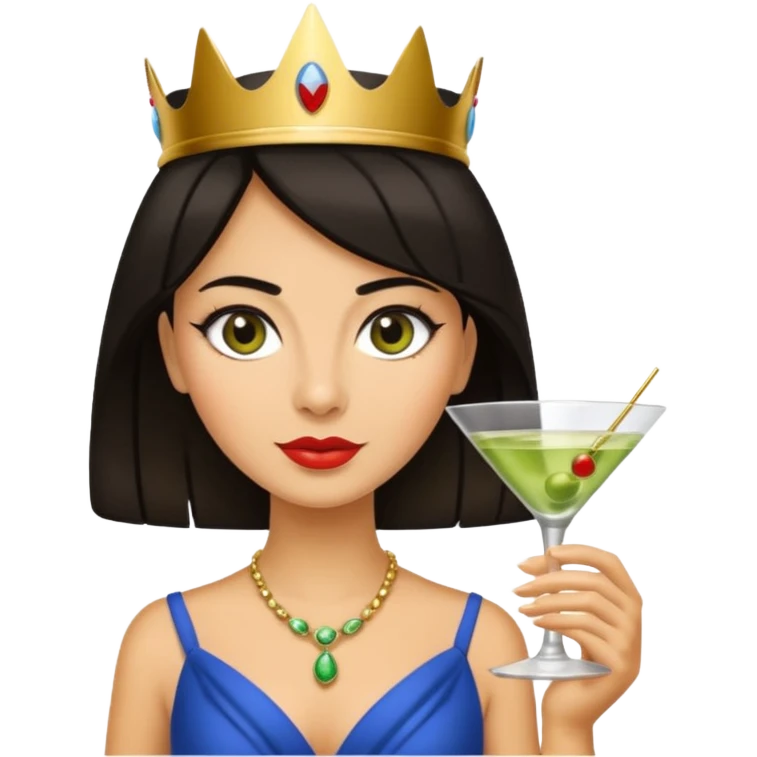 martini queen with dark hair   emoji