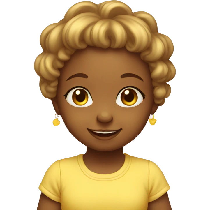 Yellow smiling baby girl emoji