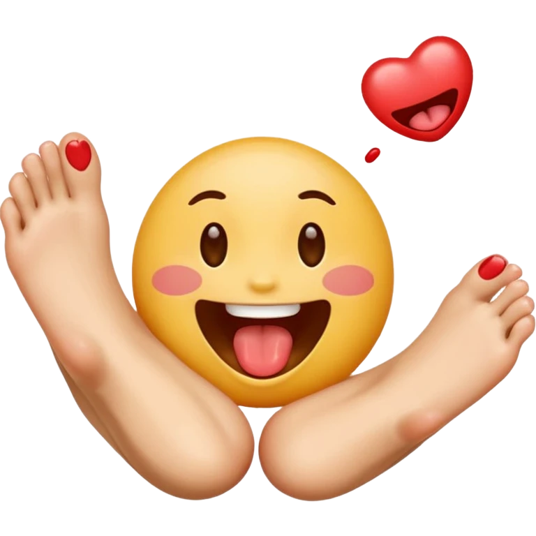 Emoji face licking feet emoji