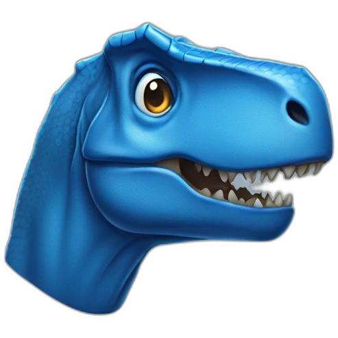 blue t-rex head emoji