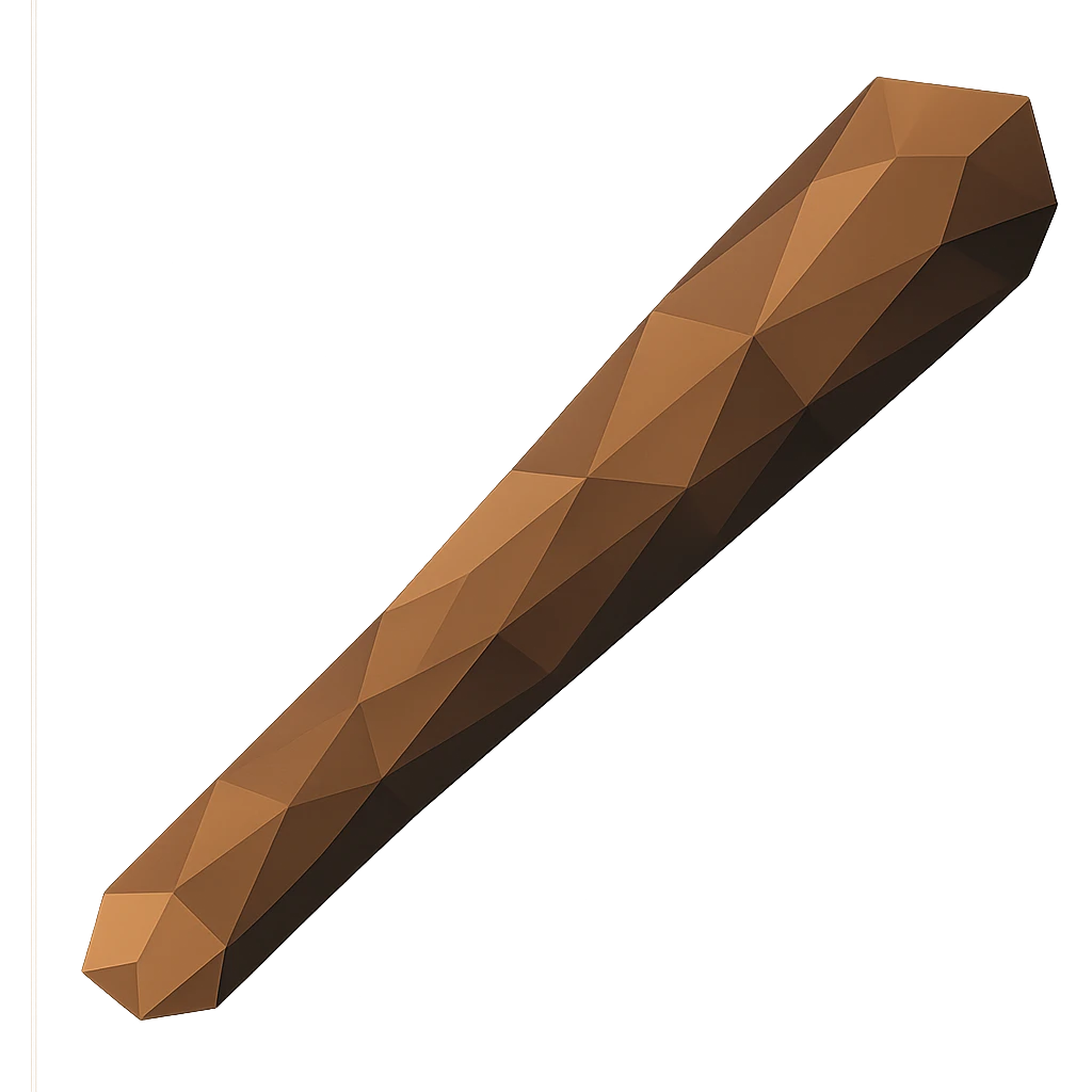 low-poly polygonal stick emoji