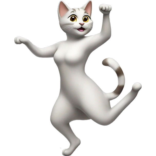 happy lady cat dancing emoji