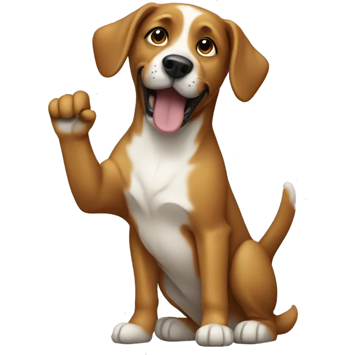 Dog waving emoji