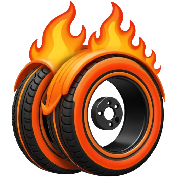 more flames small tires emoji