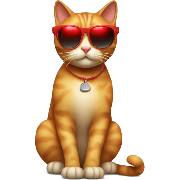 Cat with a sunglasses red emoji