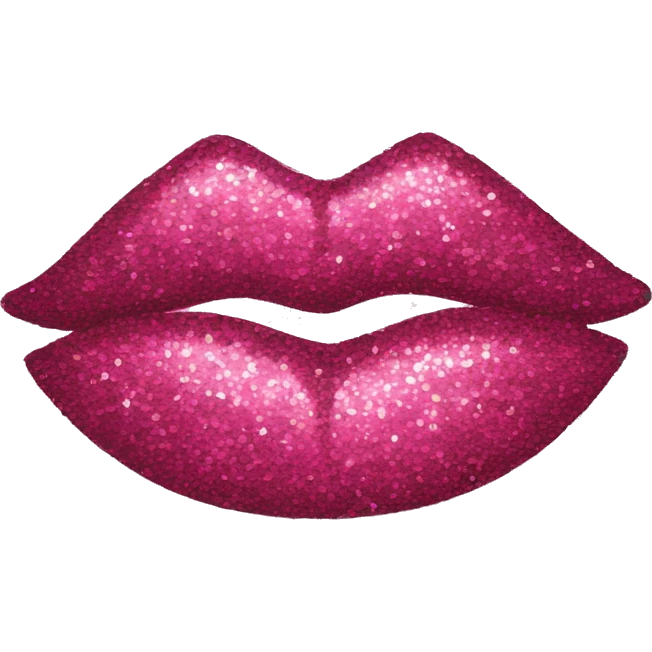 Glittery pink kiss print emoji