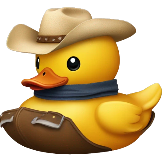 rubber duck with a cowboy hat emoji