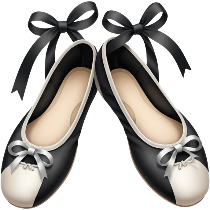 Ballet shoes black and white  emoji