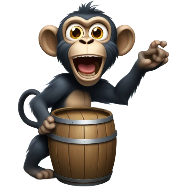 giant monkey holding a screaming barrel over its head emoji