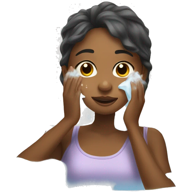 girl washes her face emoji