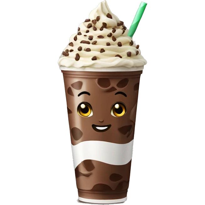 Frappuccino with ￼ chocolate chips emoji