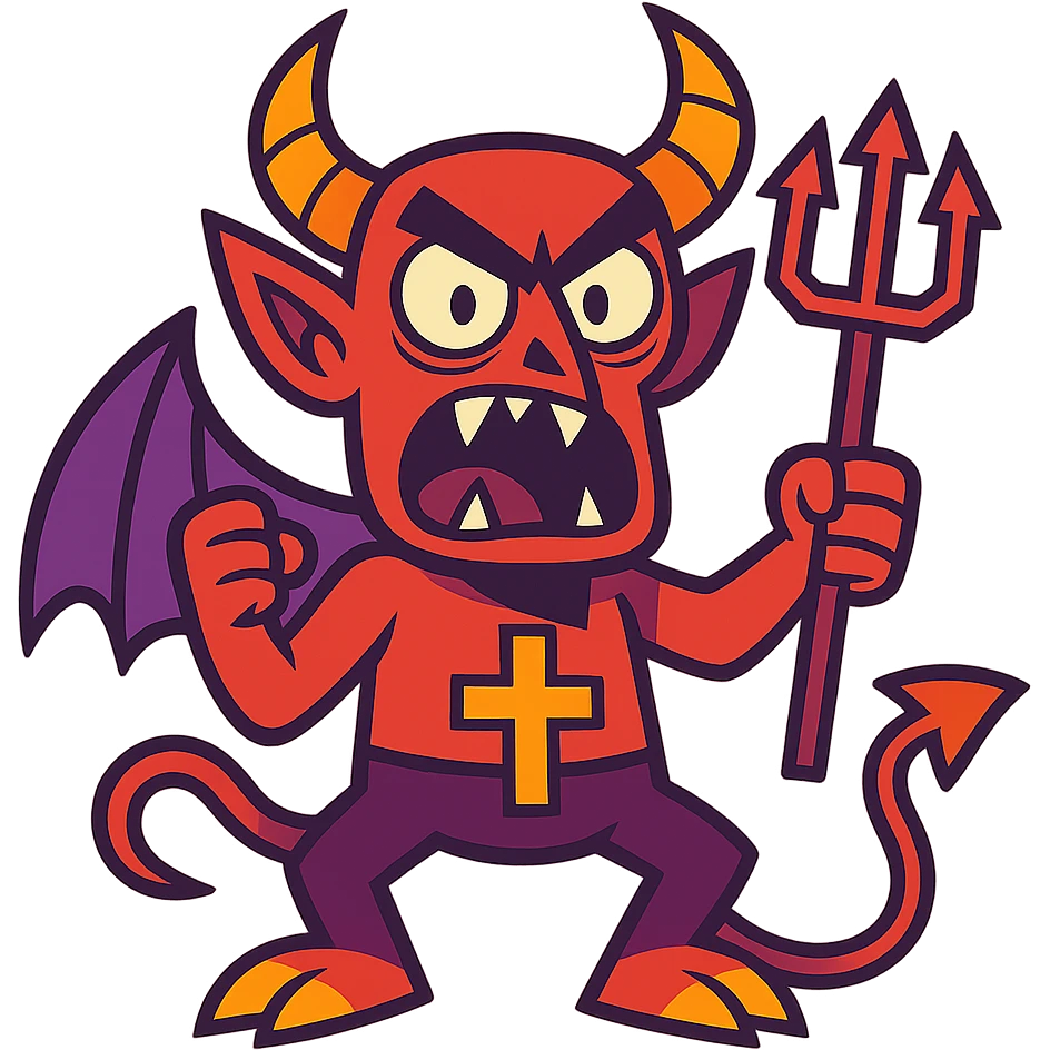 Belzebuth with exaggerated features in vibrant toon style emoji