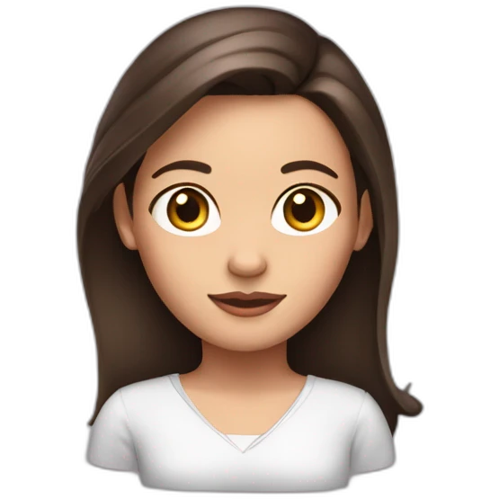 Brunette girl with a very big left ear emoji