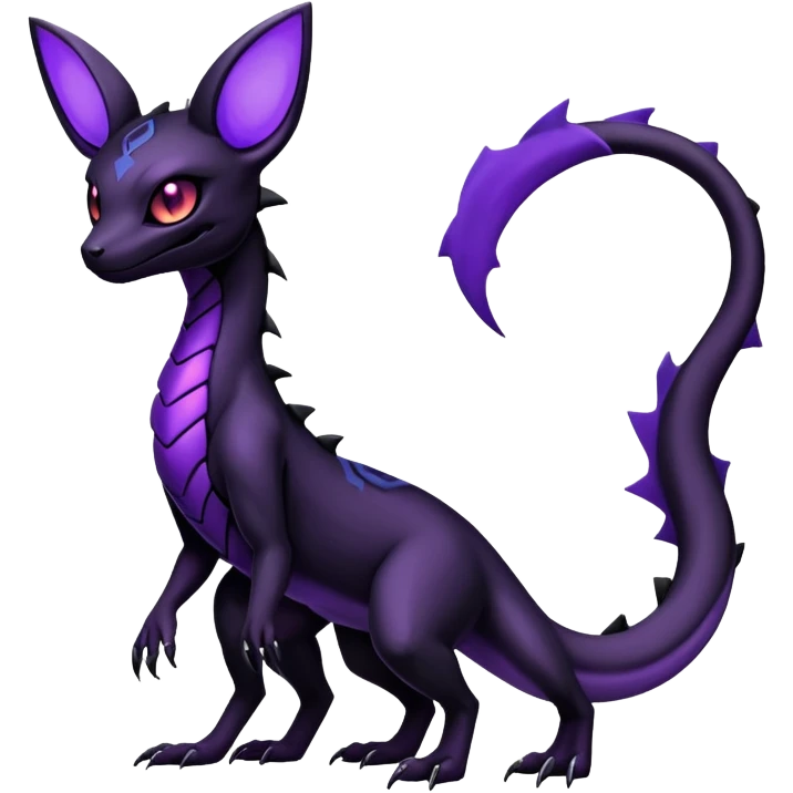 Dark Edgy Salandit-Umbreon-Fakémon-hybrid-creature (full body)  emoji