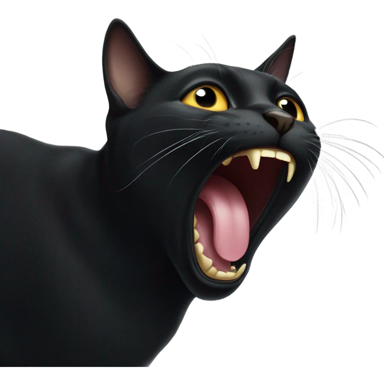 A black cat meowing emoji