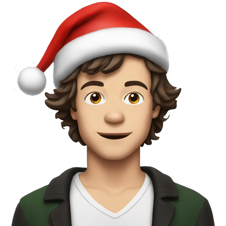 Harry Styles with santa hat emoji