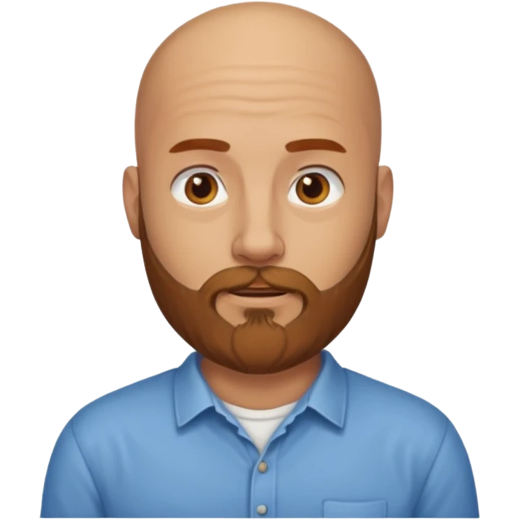 brownlong beard bald man with shirt emoji