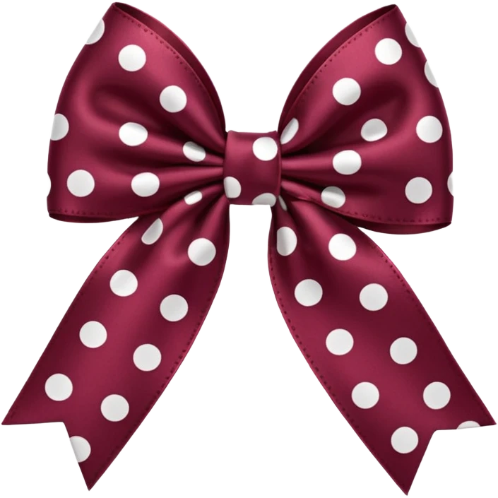 Burgandy bow with white polka dots emoji