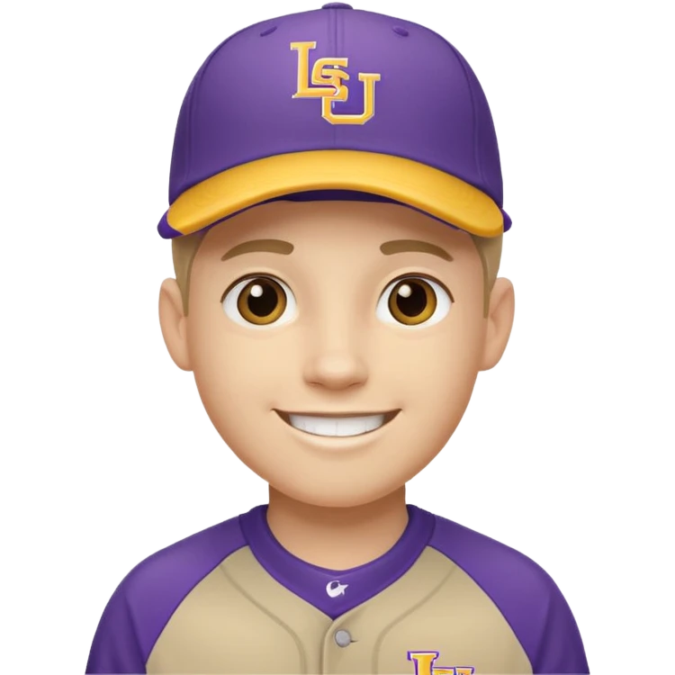 LSU white boy baseball emoji face emoji