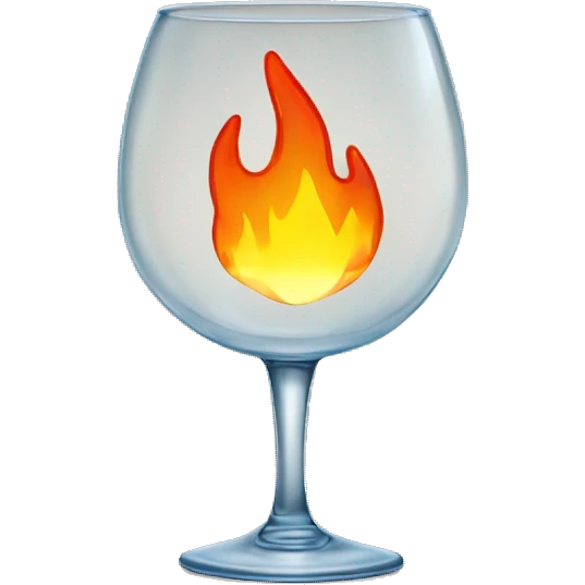 A large fire inside an empty glass like it's burning but not melted emoji