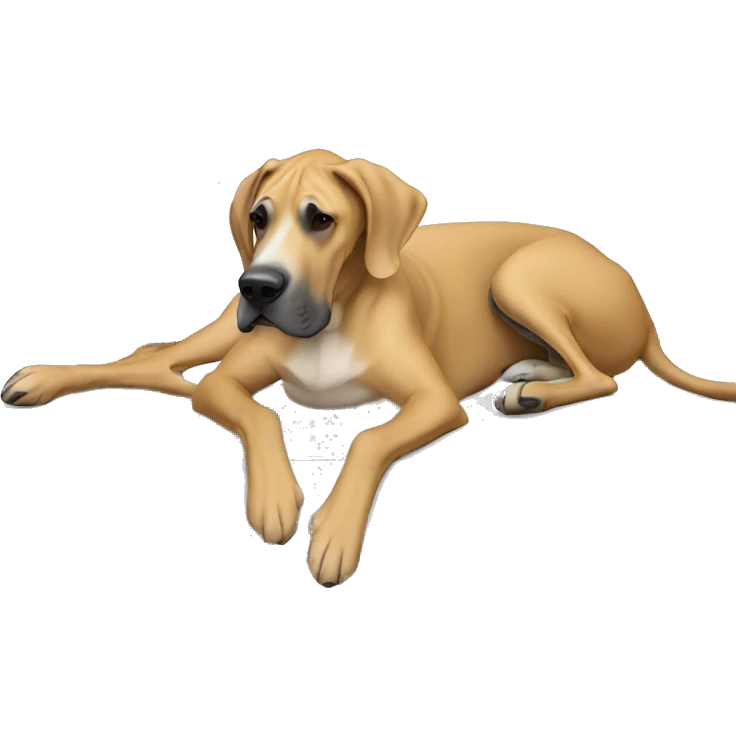 tan great dane laying emoji