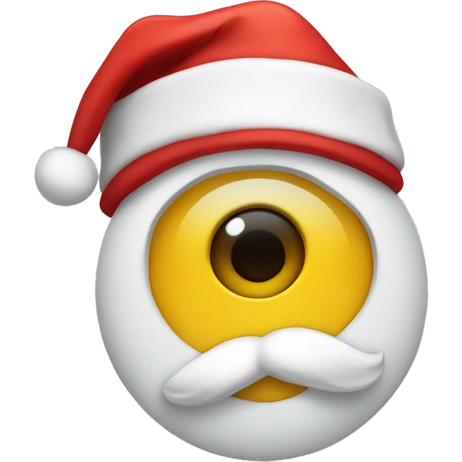 Heart eye emoji with Santa hat emoji