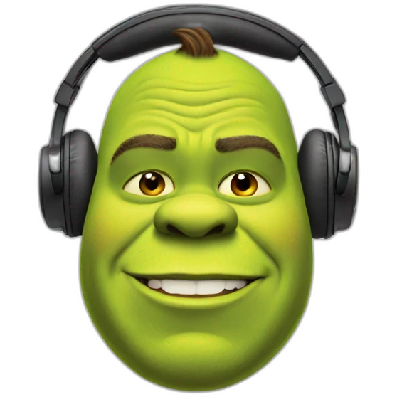 shrek with headphones emoji