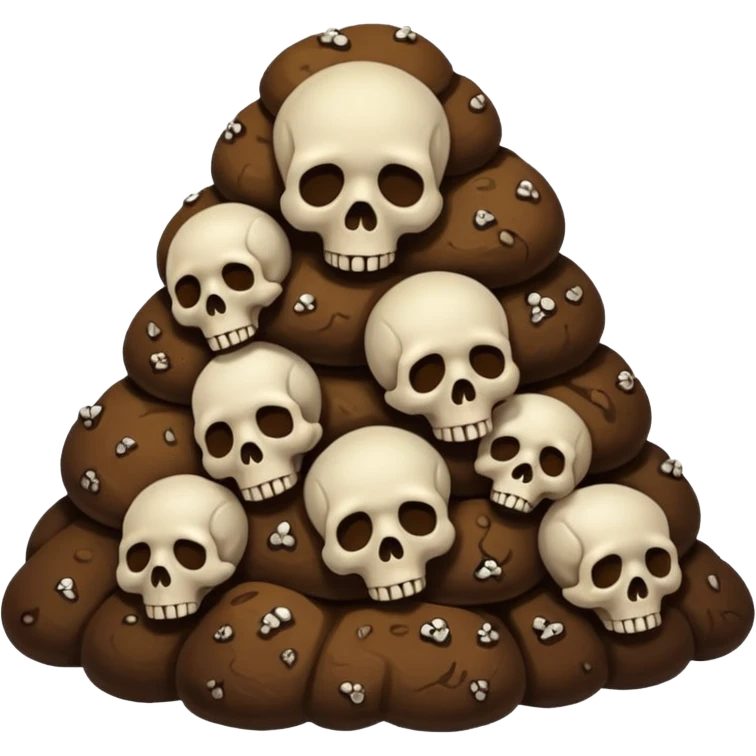 poop emoji with bones and skulls emoji