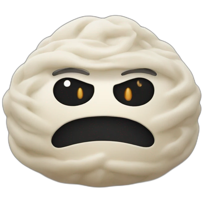 khinkali dish with black angry closed mouth and eyes emoji