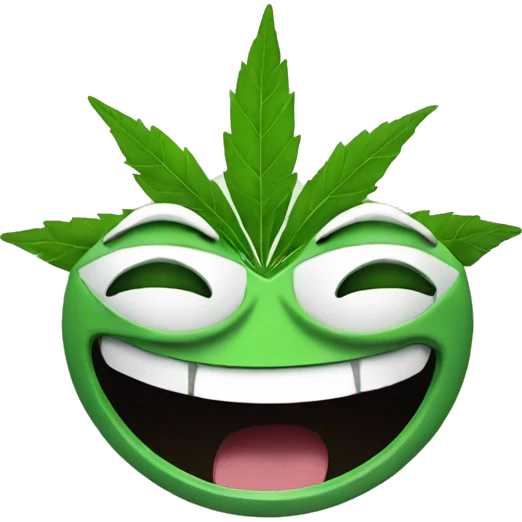Weed leaf laughing emoji emoji