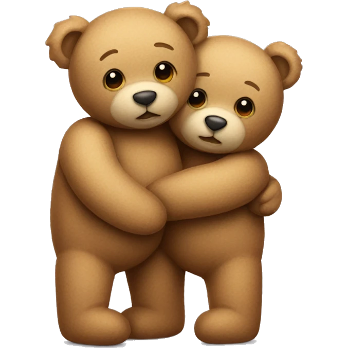 Two teddy bears hugging each other  emoji