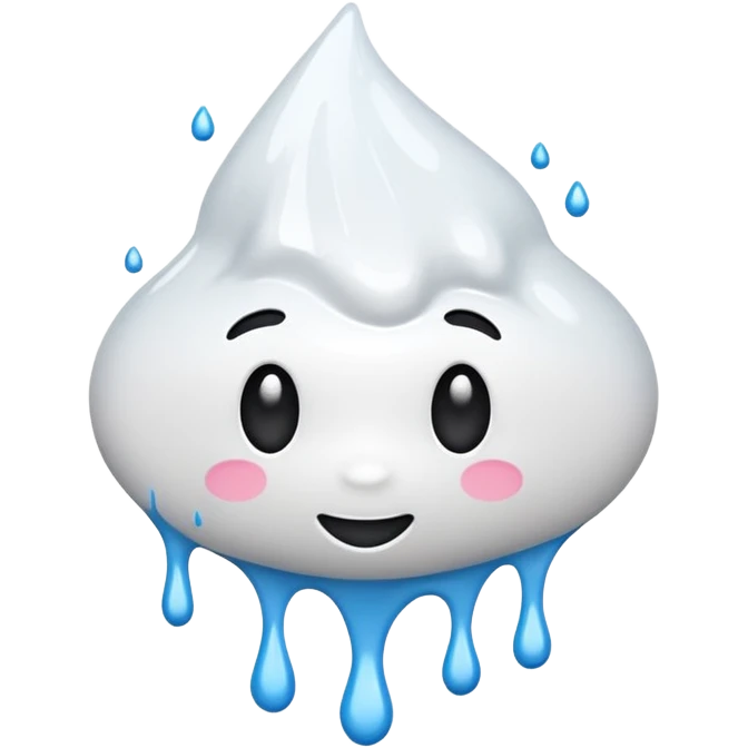 A glossy white paint splash emoji