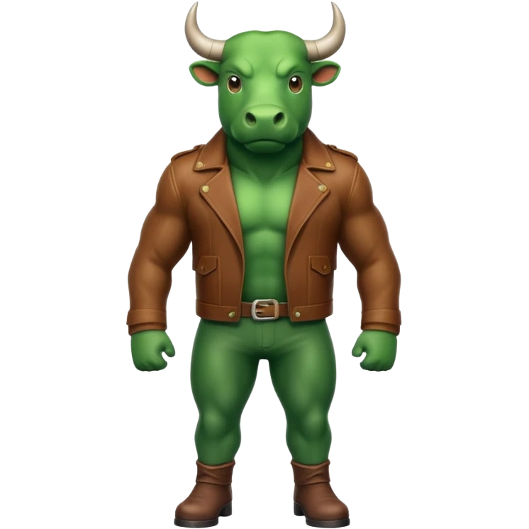 Big green bull full body with brown jacket emoji