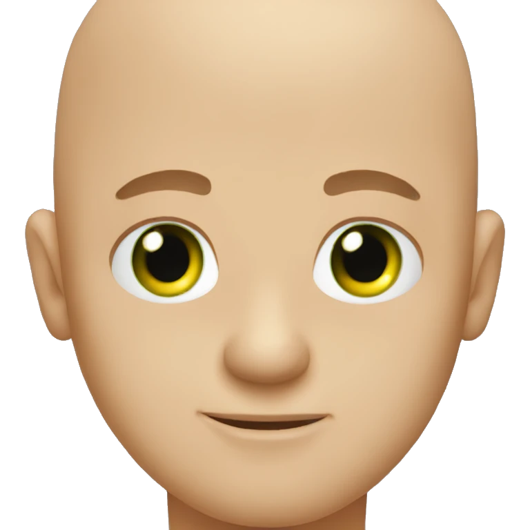 Bald guy with green eyes holding a fish emoji